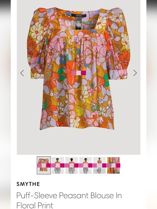 Smythe Tops - Smythe floral cotton peasant blouse size small
